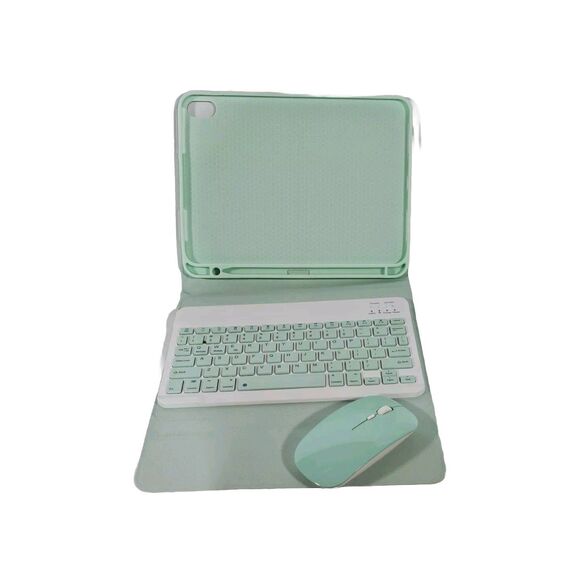 Wireless Keyboard/Mouse Green Bluetooth tablet/Ipad case - Picture 1 of 4